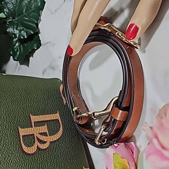 Dooney & Bourke Tote Bag DB Monogram & Vachetta Leather Signature Purse - Picture 6 of 16